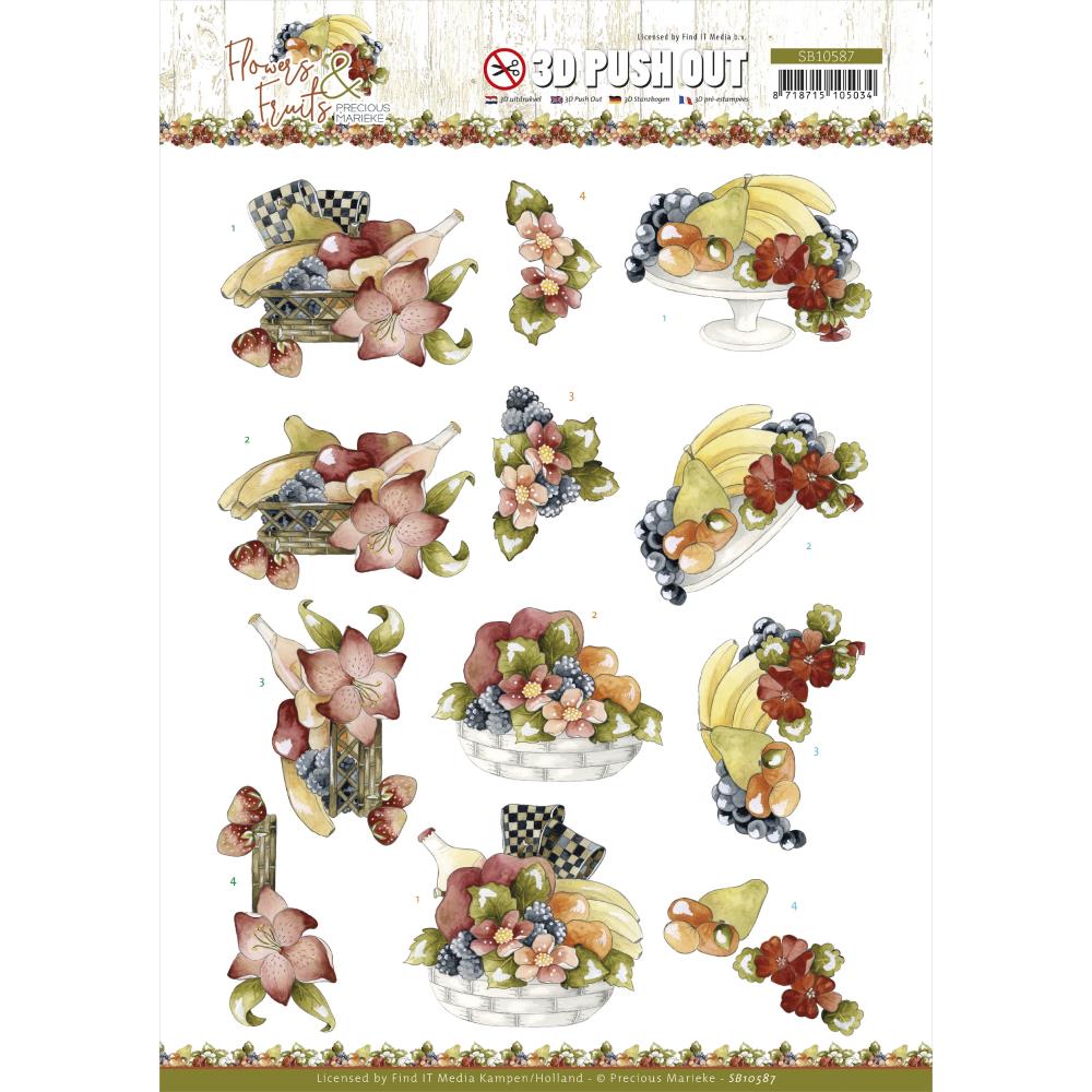 Find It 3D Push Out [Precious Marieke] - Flowers & Fruits - Flowers and Bananas