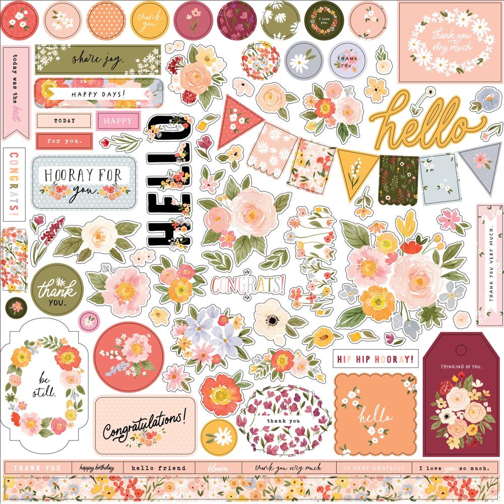 Carta Bella 12x12  Stickers  [Collection] - Flora #5