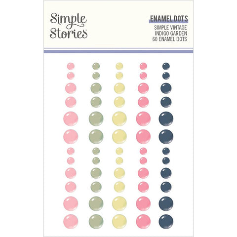 Simple Stories Enamel Dots - [Collection] - Simple Vintage Indigo Garden