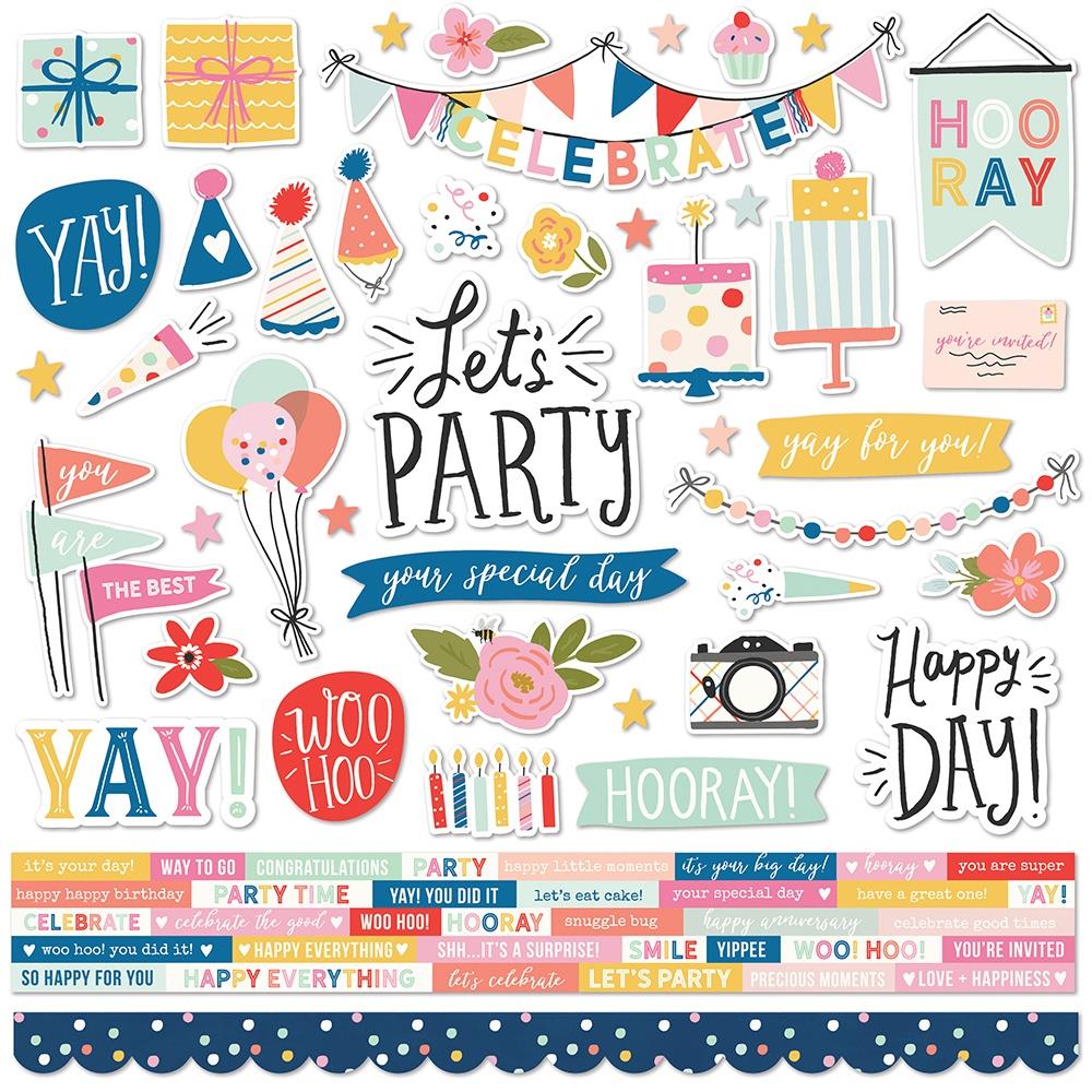 Simple Stories 12x12  Cardstock  Stickers  [Collection] - Celebrate!