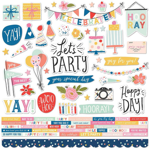 Simple Stories 12x12  Cardstock  Stickers  [Collection] - Celebrate!