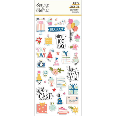 Simple Stories Puffy Stickers [Collection] - Celebrate!
