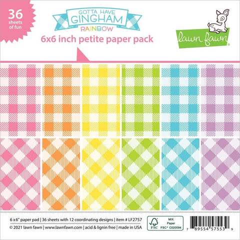 Lawn Fawn 6x6 Paper [Collection] - Gotta Have Gingham Rainbow