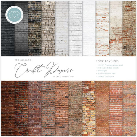 Craft Consortium 12x12 Paper Pad - Brick Texture