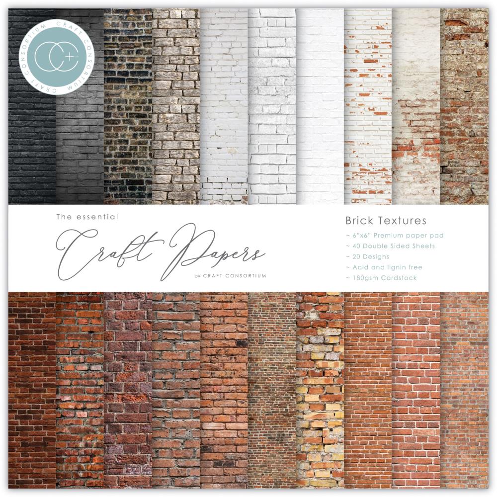 Craft Consortium 6x6 Paper Pad - Brick Texture