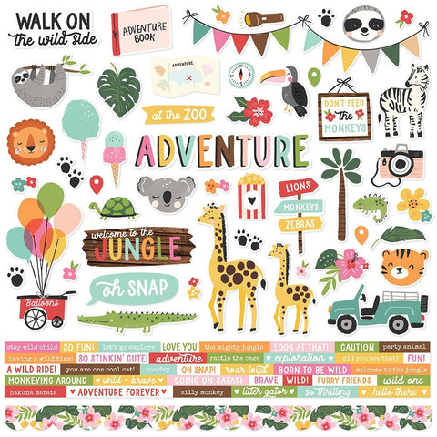 Simple Stories 12x12  Cardstock  Stickers  [Collection] - Into The Wild