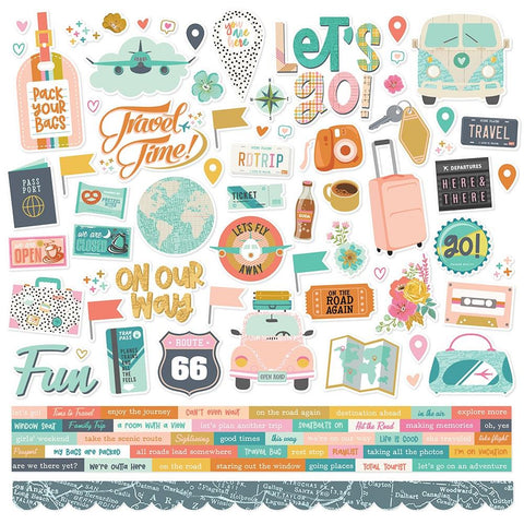 Simple Stories 12x12  Cardstock  Stickers  [Collection] - Let's Go