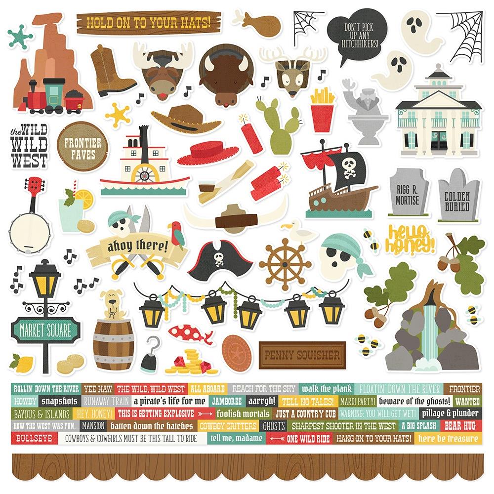Simple Stories 12x12 Cardstock Stickers [Collection] - Say Cheese Frontier At The Park