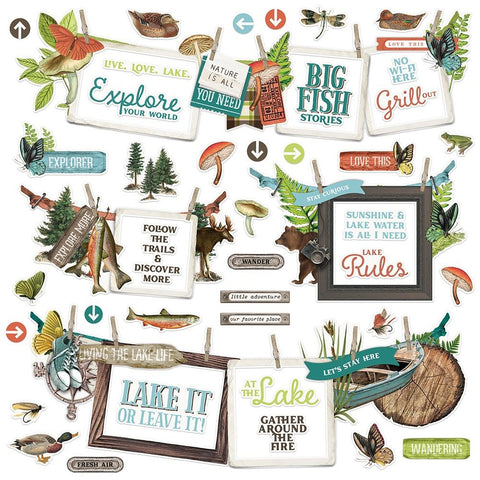 Simple Stories 12x12  Cardstock  Stickers  [Collection] - Simple Vintage Lakeside Banner Sticker