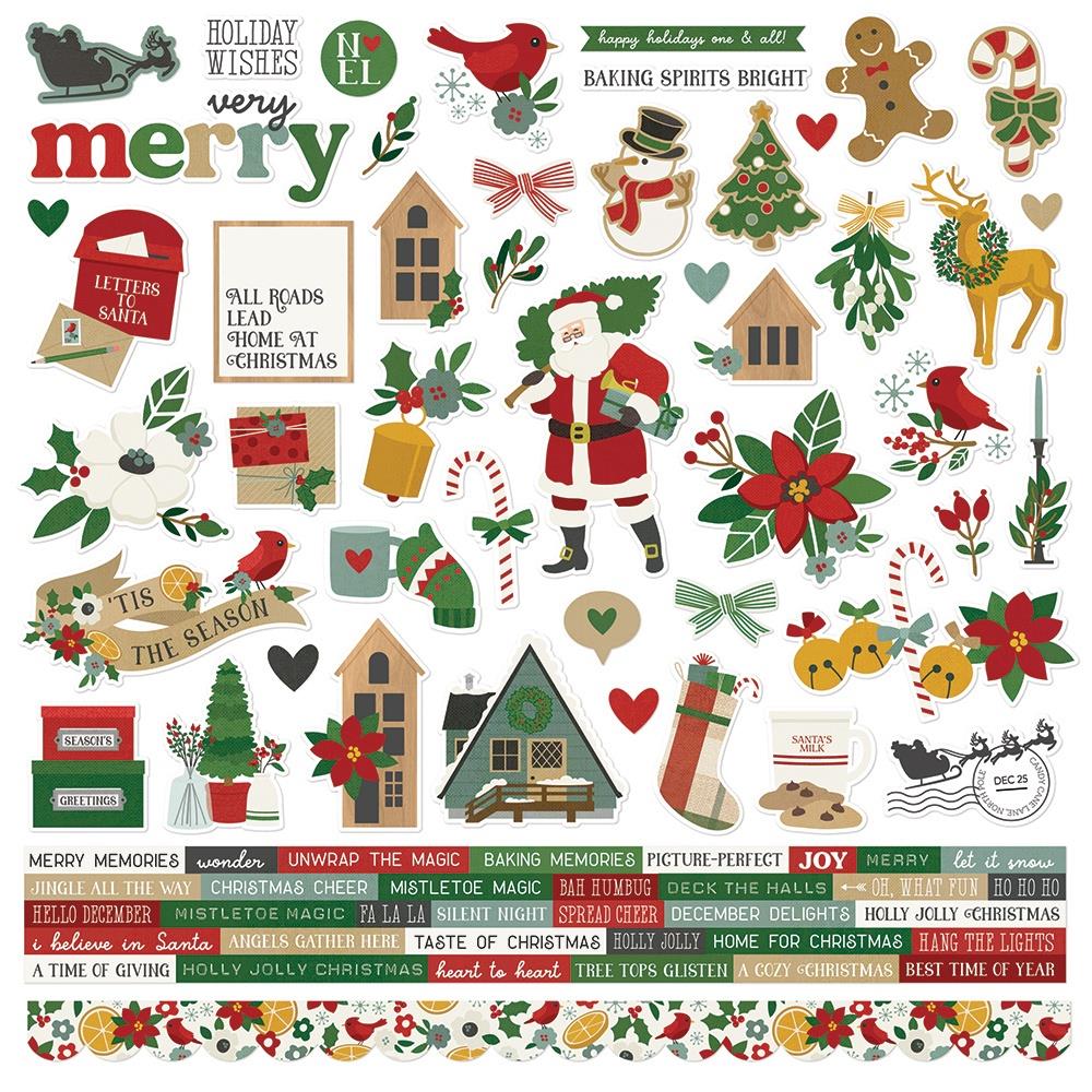 Simple Stories 12x12  Cardstock  Stickers  [Collection] - Hearth & Holiday