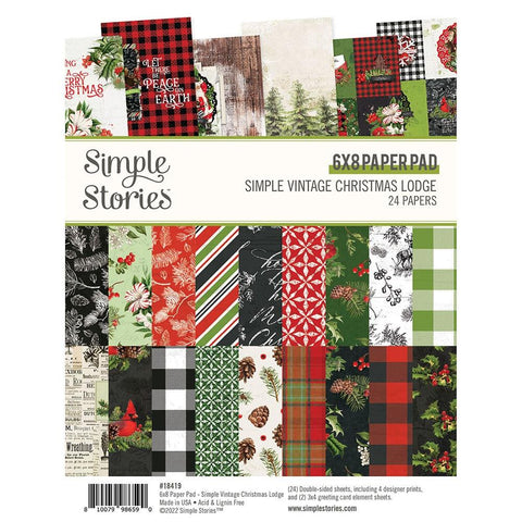 Simple Stories 6x8 Paper Pad  [Collection] - Simple Vintage Christmas Lodge