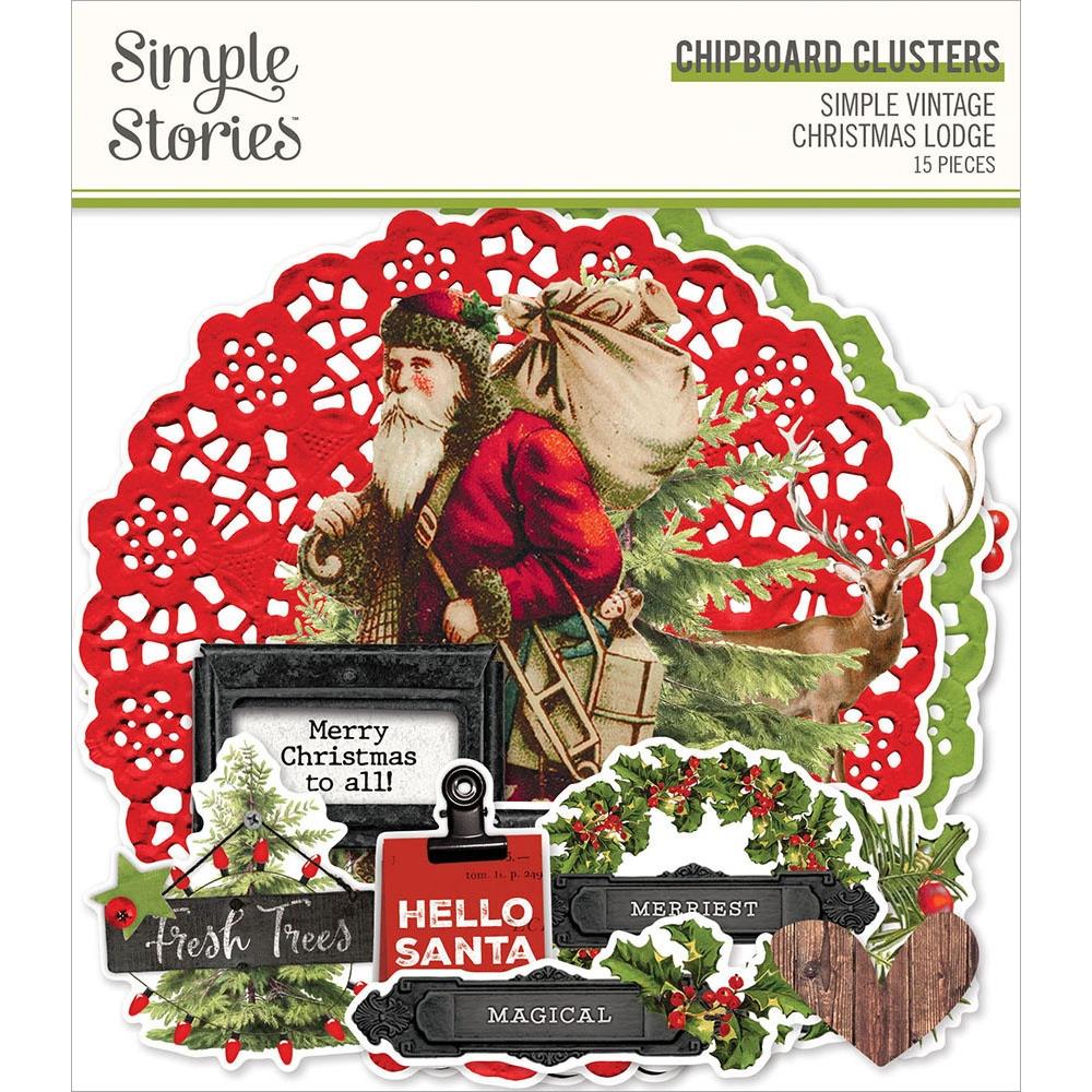 Simple Stories Chipboard Clusters - [Collection] - Simple Vintage Christmas Lodge