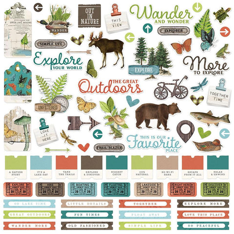 Simple Stories 12x12  Cardstock  Stickers  [Collection] - Simple Vintage Lakeside Sticker