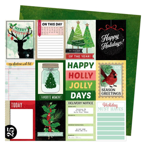 American Crafts [Vicki Boutin] 12x12 Papers - Evergreen & Holly - Jolly Days