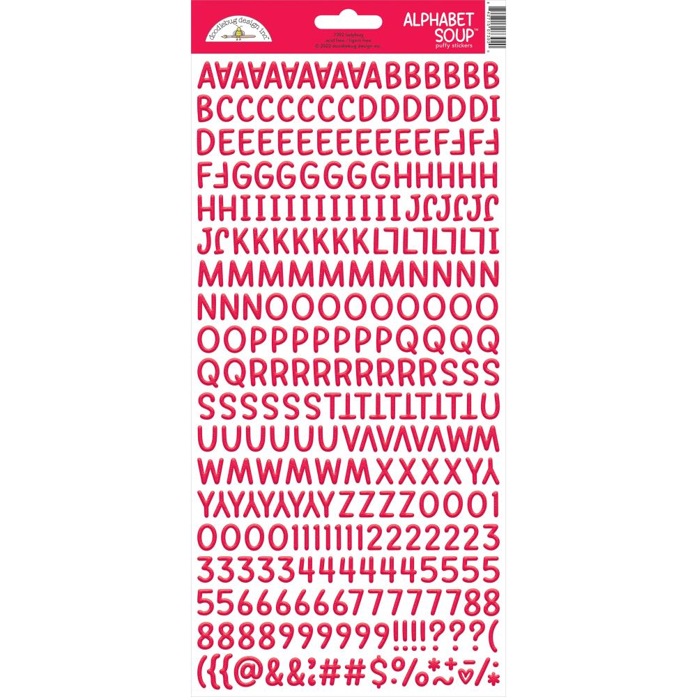 Doodlebug Design  Alphabet Soup Puffy Stickers 6" x 13" - Ladybug