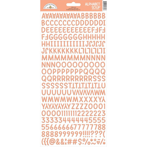 Doodlebug Design  Alphabet Soup Puffy Stickers 6" x 13" - Coral