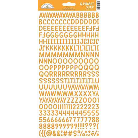 Doodlebug Design  Alphabet Soup Puffy Stickers 6" x 13" - Tangerine