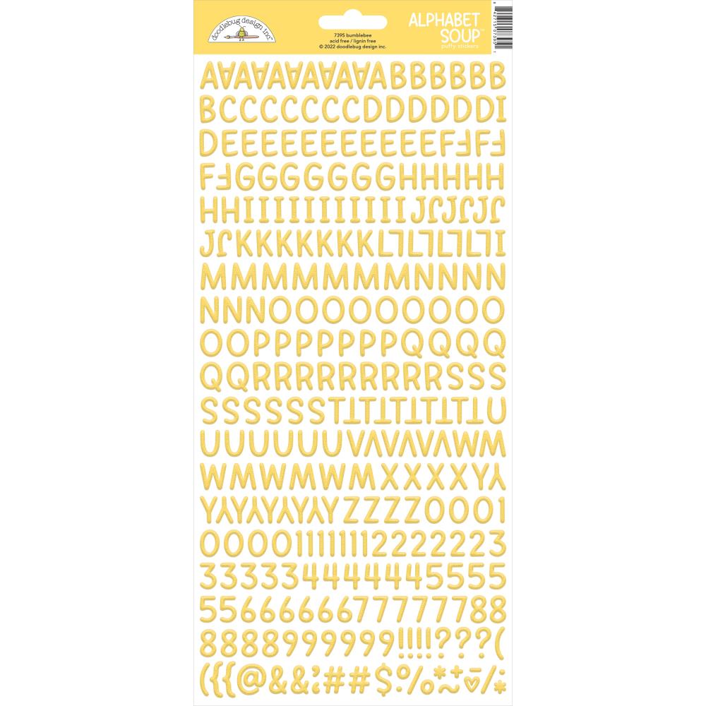 Doodlebug Design  Alphabet Soup Puffy Stickers 6" x 13" - Bubblebee