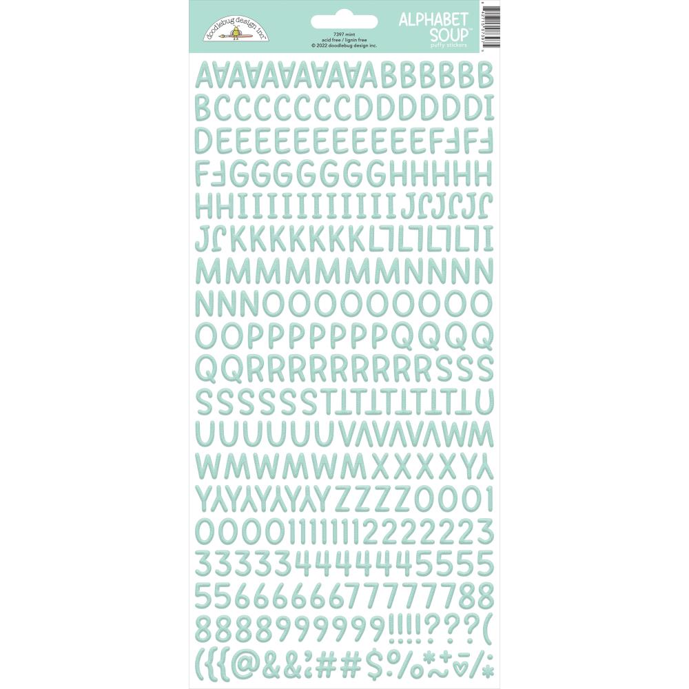 Doodlebug Design  Alphabet Soup Puffy Stickers 6" x 13" - Mint
