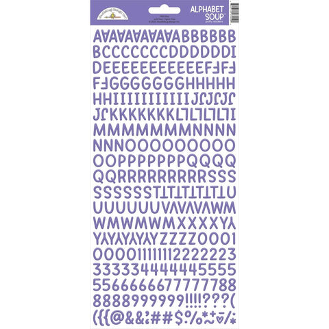 Doodlebug Design  Alphabet Soup Puffy Stickers 6" x 13" - Lilac