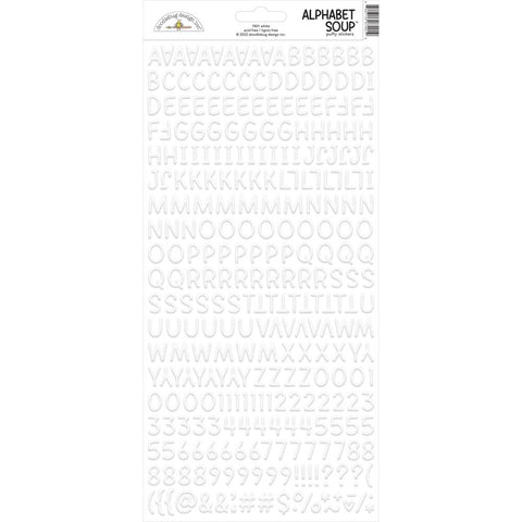 Doodlebug Design  Alphabet Soup Puffy Stickers 6" x 13" - Lily White