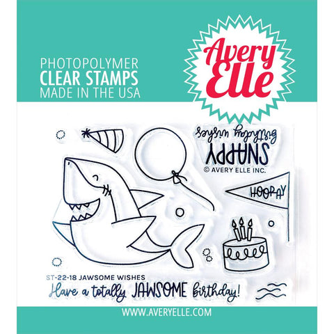Avery Elle Photopolymer Clear Stamps - Jawsome Wishes