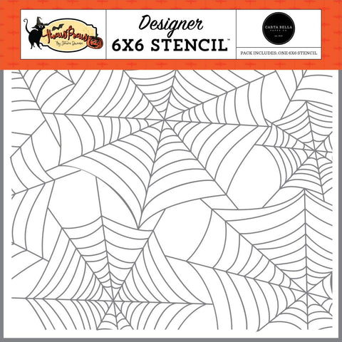 Carta Bella 6x6 Stencil [Collection] - Hocus Pocus - Spinning Webs