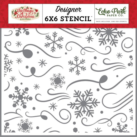 Echo Park 6x6 Stencil [Collection] - The Magic Of Christmas - Blizzard Magic