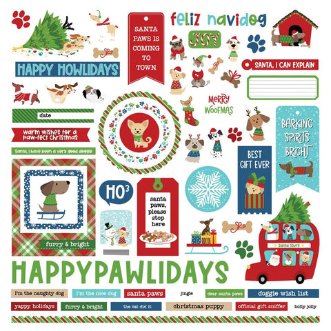 Photoplay 12x12 Stickers [Collection] - Santa Paws DOG