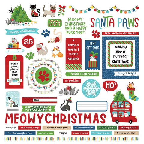 Photoplay 12x12 Stickers [Collection] - Santa Paws CAT