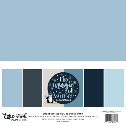 Echo Park 12x12 Paper Solids  [Collection] - The Magic Of Winter