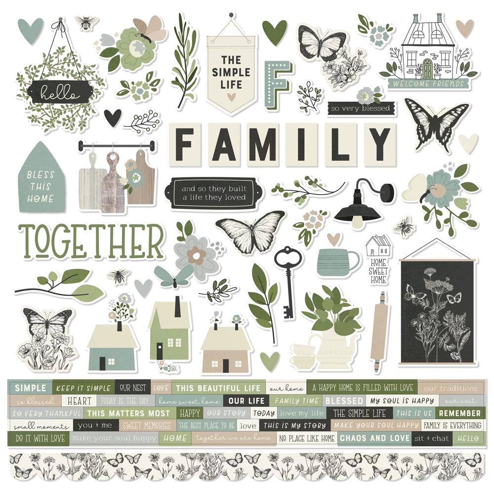 Simple Stories 12x12  Cardstock  Stickers  [Collection] - The Simple Life