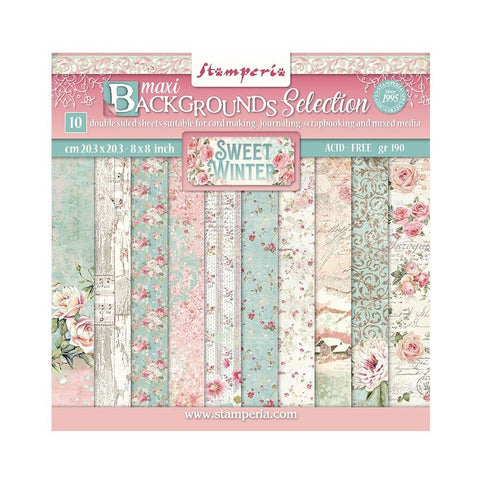 Stamperia 8x8 Paper [Collection] - Sweet Winter Background Selections