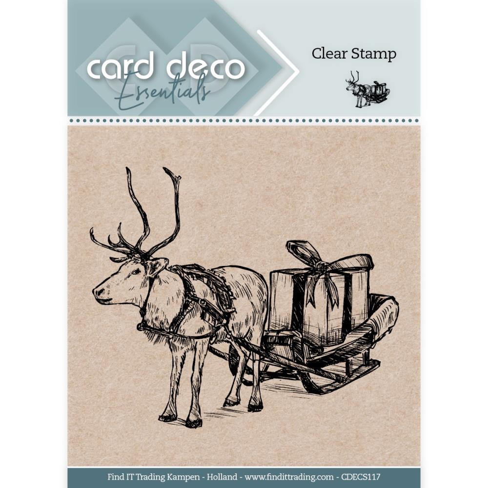 Find It Card Deco Essentials Stamps - Reindeer with Sleigh