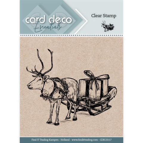 Find It Card Deco Essentials Stamps - Reindeer with Sleigh