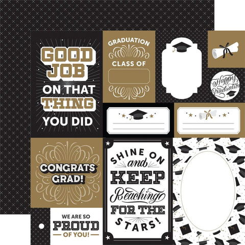 Echo Park 12x12 Paper - [Collection] - Graduation Multi Journaling Cards