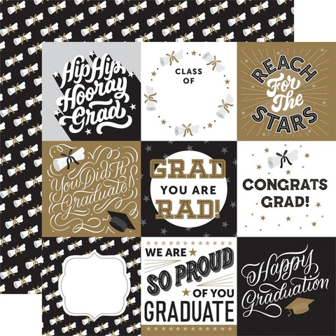 Echo Park 12x12 Paper - [Collection] - Graduation - 4x4 Journaling Cards