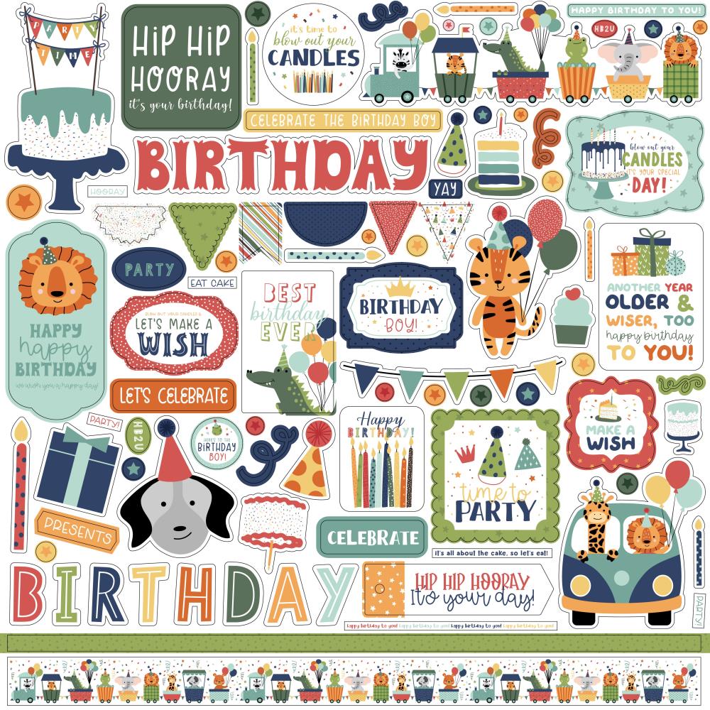Echo Park 12x12  Stickers  [Collection] -  A Birthday Wish Boy
