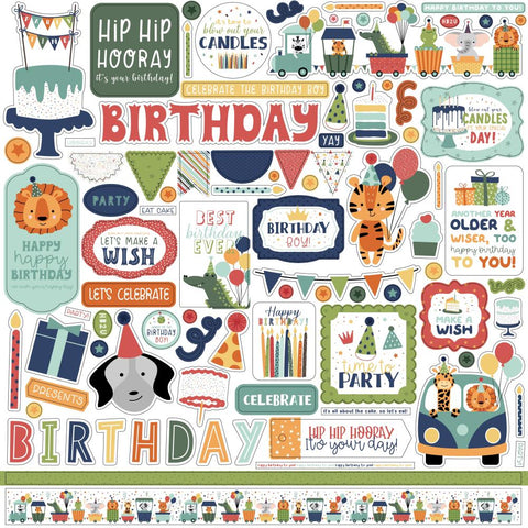 Echo Park 12x12  Stickers  [Collection] -  A Birthday Wish Boy