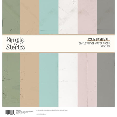 Simple Stories  12x12 Paper [Collection] - Simple Vintage Winter Woods - Basics Kit