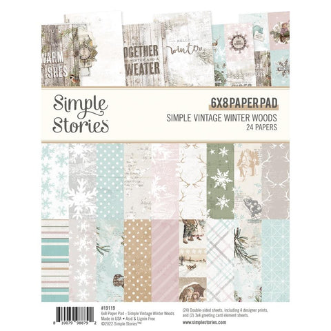 Simple Stories 6x8 Paper Pad  [Collection] - Simple Vintage Winter Woods