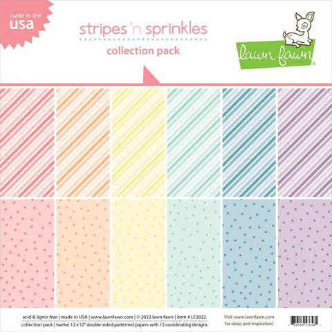 Lawn Fawn 12x12 Paper [Collection] - Stripes 'n Sprinkles