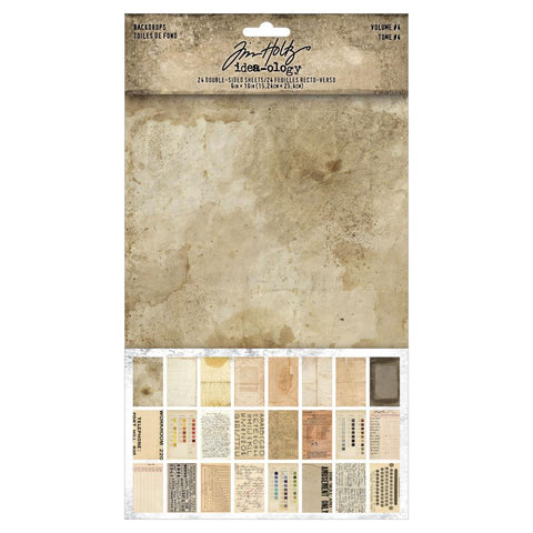 Tim Holtz Idea-ology - Backdrops Double Sided Cardstock 6"x 10" Vol #4