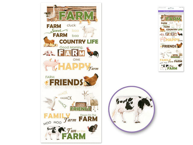 Forever In Time Clear Stickers - On The Farm