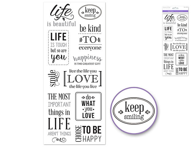 Forever In Time Clear Stickers - Life Is Beautiful