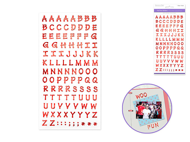 Forever In Time Foil Font Stickers - Red