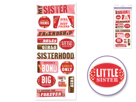 Forever In Time Clear Stickers - My Sister