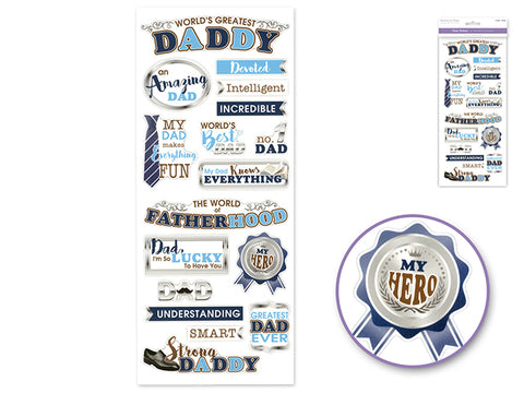Forever In Time Clear Stickers - World's Greatest Daddy