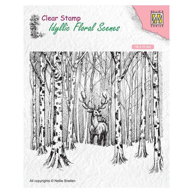 Ecstasy [Nellie's Choice] Clear stamp - Deer In Forest