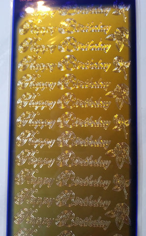 Ecstasy Crafts Inc. - Peel-off Stickers - Happy Birthday Gold
